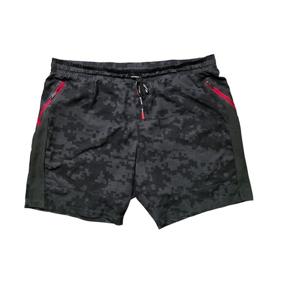 Spyder Men’s Digital Camo Training Shorts XL Black Woven Activewear - Picture 1 of 6